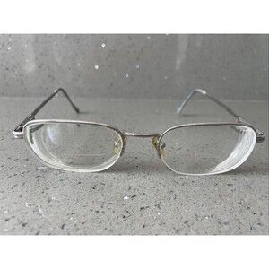 Kenmark Comfort Flex Rocky Silver Eyeglasses FRAMES ONLY 55-20-145 GM half rim